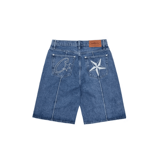 Corteiz C-Star Denim Jorts Faded Blue