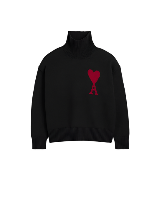 Ami Paris Ami de Coeur Funnel Neck Sweater