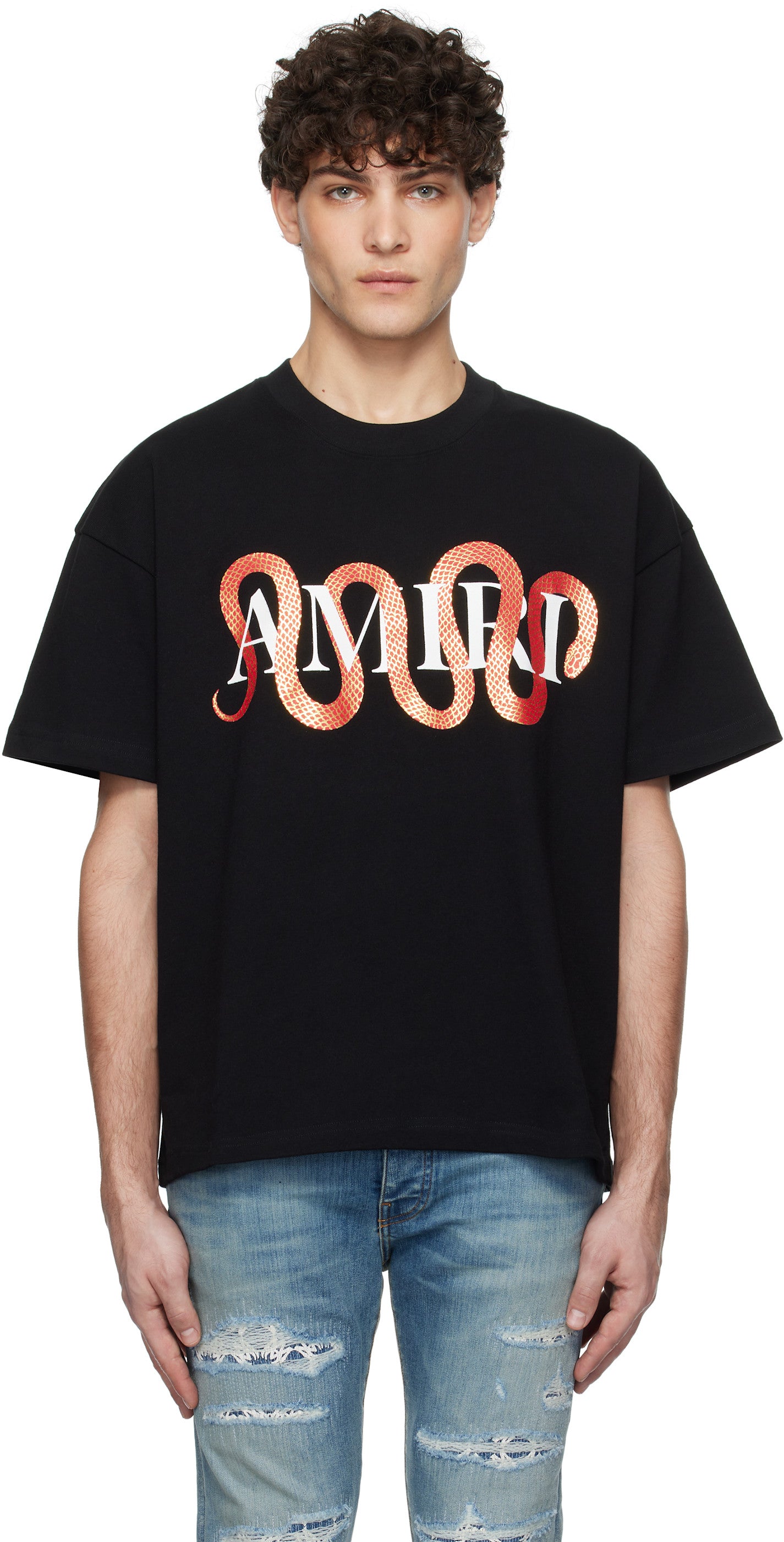 Amiri Black Snake T-Shirt