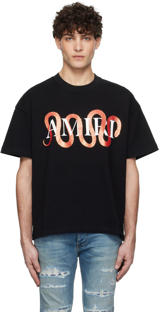 Amiri Black Snake T-Shirt