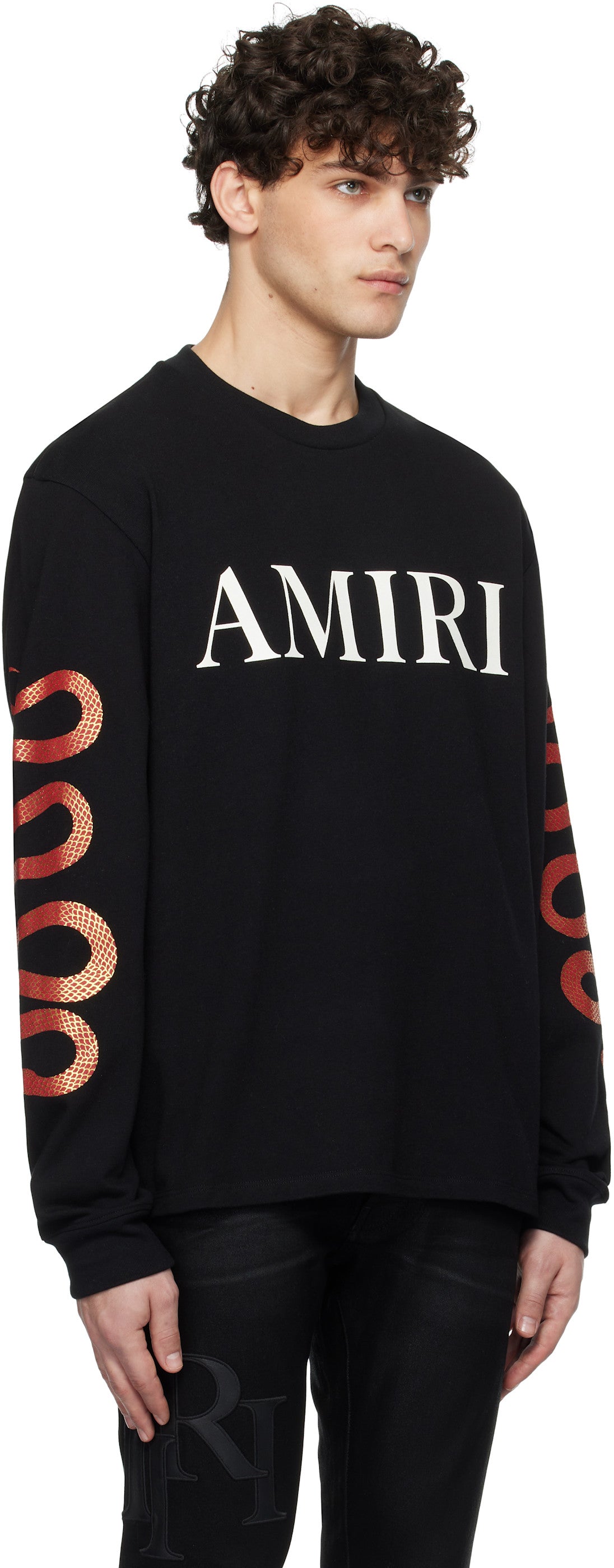 Amiri Black Snake Long Sleeve T-Shirt