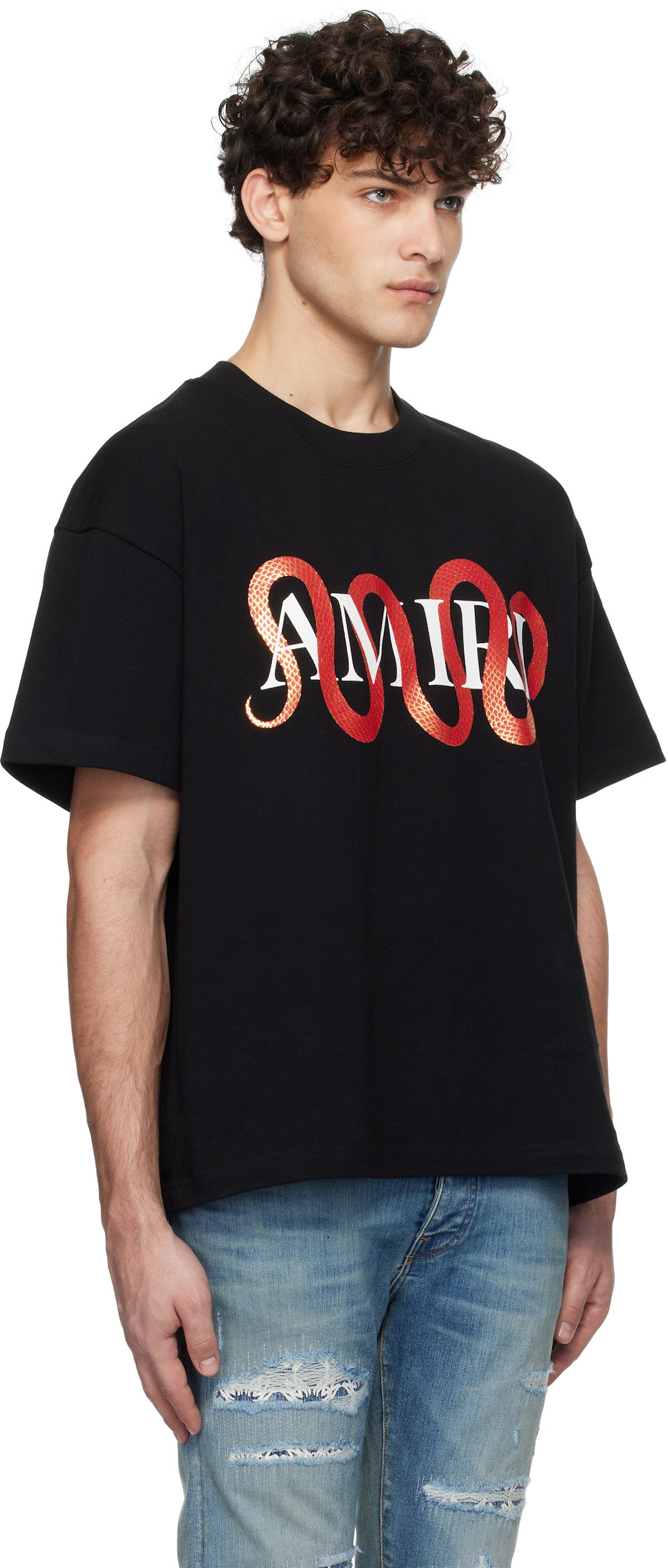 Amiri Black Snake T-Shirt